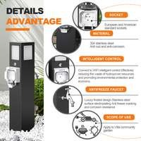 Prise de courant extérieure pour villa, en acier inoxydable, étanche IP66, avec contrôle intelligent Wi-Fi, rallonge 110-250V