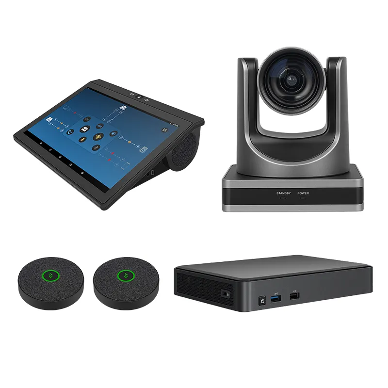 Audio Visual Conference System Kits PTZ 12x Zoom NDI Conference Camera Smart Touch Screen Terminal Desk Phone With Speakerphone
