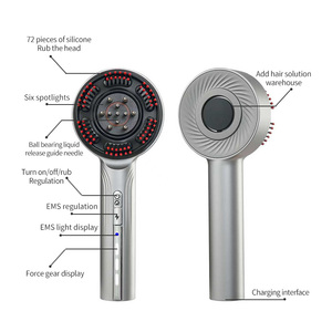 XBH Peine Masajeador Eléctrico Vibratorio para Cuero Cabelludo con Guía Líquida, Aplicador de Aceite Esencial para el Crecimiento <span class=keywords><strong>del</strong></span> <span class=keywords><strong>Cabello</strong></span>, <span class=keywords><strong>Cepillo</strong></span> Anticaída y Estimulante <span class=keywords><strong>del</strong></span> Crecimiento Capilar - Product Image 2