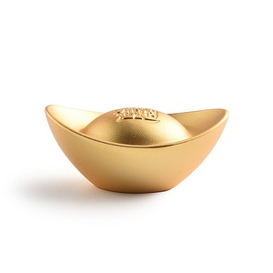 Adornos de Escritorio Estilo Chino con Forma de Lingote de Oro, Prensapapeles Decorativo de Latón con Letras - Product Image 3