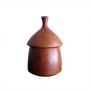 Wooden Snack Storage <b>Container</b> with Solid Wood Lid Wooden Cookie Jar for Kitchen Counter Storage - Product Image 5