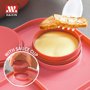 1100ml Silicone leakproof ba khoang thực phẩm container Bento hộp nhựa Hộp Ăn Trưa cho trẻ em với bộ đồ ăn và nước sốt cup - Product Image 4