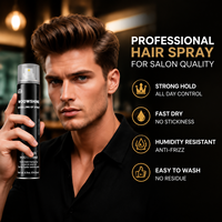 Spray capillaire aérosol 420 ml pour unisexe, tenue forte, protection thermique, soin des cheveux bouclés - Formule personnalisée en marque privée
