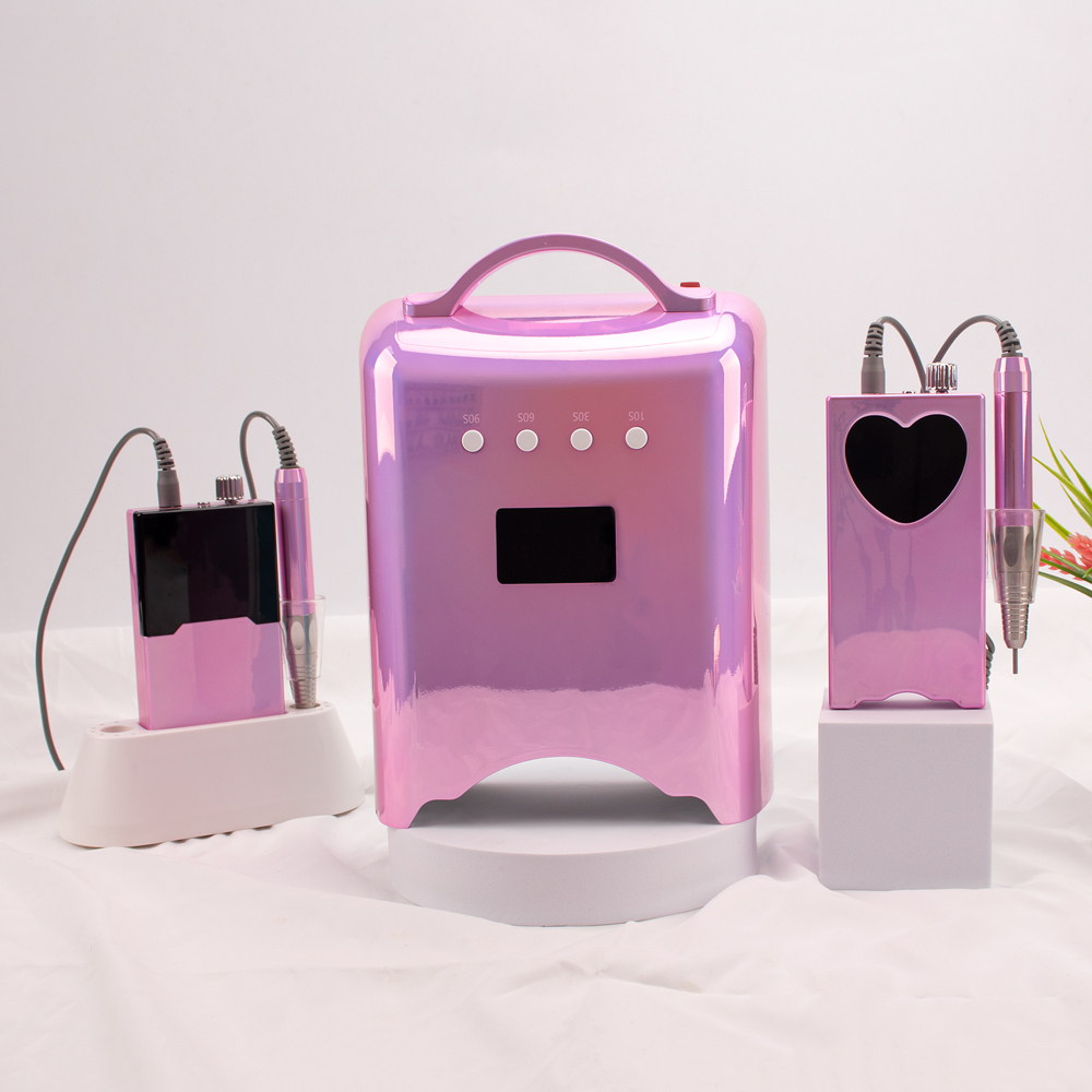 Rechargeable 78W UV Nail Lamp & Brushless Drill Mirrored Base Reflect Plate Beauty Manicure Salon Accessories Art