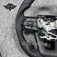 Volant de voiture en cuir gris de haute qualité avec surpiqûres, adapté aux Toyota Land Cruiser Prado Hilux LC200 LC300 FJ300 FJ200