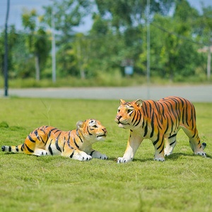 지원 주문화 당 사건 소품을 위한 큰 수지 동물성 조각품 플라스틱 동물 사파리 호랑이 동상 - Product Image 5