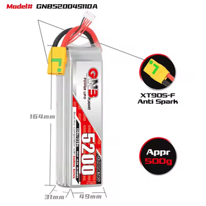 Batteria LiPo GNB GAONENG 5200mAh 4S 14.8V 110C Continuo 220C Istantaneo con Connettore XT90 Anti Scintilla per Auto <span class=keywords><strong>RC</strong></span>, Aeroplani FPV - Product Image 5