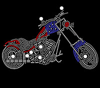 Modèle de transfert de strass en cristal scintillant pour motocyclette Design Hotfix Flatback Iron Patch Bling Shoes Rhinestone