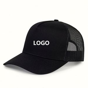 Factory Wholesale Trucker Baseball Cap Custom Logo 7 Panel Curved Brim Mesh Unisex Summer Outdoor <b>Hat</b> - Product Image 1