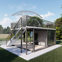 Usine nouveau design de luxe préfabriqué modulaire maison d'été jardin arrière-cour chambre mur de verre salon hôtel maison préfabriquée bureau