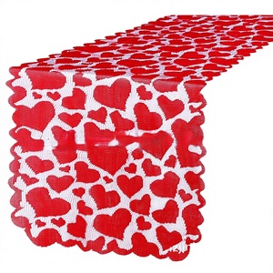 Hot Sale Valentine's Day Party Home Decoration <b>Plant</b> Pattern Cotton Woven Vintage Customizable Durable <b>Table</b> Runner - Product Image 4