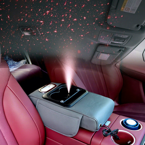 Xiantong CT-ARB003 Starry Top - Alfombrilla de Cuero Acolchada con Diamantes para Reposabrazos Central de Coche, con Carga Inalámbrica, Portavasos y Almacenamiento para Teléfono - Product Image 4