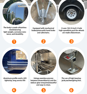 Camión de comida móvil totalmente equipado con carrito de café, carrito de helados y dulces, caravana móvil con cocina completa para patatas fritas para perros calientes - Product Image 4