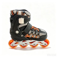 Superbes patins à roulettes d'extérieur couleur orange avec 4 roues en PU lumineuses pour protéger les chaussures et assurer la sécurité des patineurs