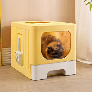 Bac à litière fermé pour chat <span class=keywords><strong>adulte</strong></span>, anti-odeur, anti-éclaboussures, anti-exposition, grand format, type tiroir, pour nettoyage facile - Product Image 5