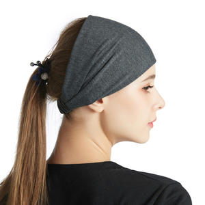 Bandeau élastique en coton de couleur unie pour femmes, bandeau de sport et de yoga, style décontracté européen et américain - Product Image 3