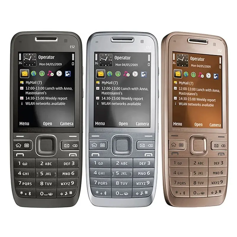 For E52 Unlocked Cell Phone 2.4" WIFI 3G Symbian OS Mobile Phones English Arabic Russian keyboard
