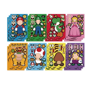 Pegatinas de Dibujos Animados de Anime, Pegatinas de Princesa, Mario <span class=keywords><strong>Luigi</strong></span>, Melocotón, Rompecabezas de Make-a-Face, Juguetes, Decoración de Pared, Tazas, Pegatinas DIY, Regalos en Stock - Product Image 3