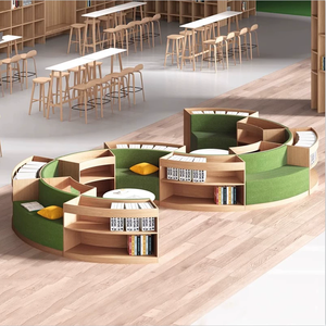 Sofá Creativo de Diseño Moderno y Simple con Forma Irregular, Material de Madera, para Sala de Lectura, Biblioteca, Escuela, Jardín de Infancia, Librería - Product Image 1