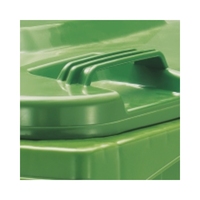 Poubelle mobile à deux roues en HDPE de 360 L, bac à déchets ouvert, conteneur sanitaire écologique pour extérieur, parc, école, hôpital