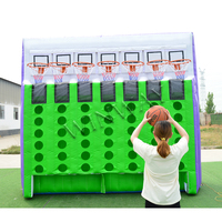 Jeu de basket gonflable géant Connect 4 Shooting Stars Arcade multijoueur pour l'extérieur, idéal pour la location de fêtes et les adultes