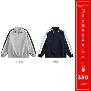 I produttori di abbigliamento hanno un senso di Design autunnale personalizzato con mezza cerniera 360 grammi di <span class=keywords><strong>felpa</strong></span> a maniche lunghe con cappuccio alla moda - Product Image 3