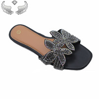 Sandales plates pour femmes, tendance, été, logo personnalisé, emballage, légères, loisirs, vente en gros, respirantes, durables