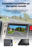 7-Zoll-TFT-LCD-LKW-Monitor mit geteiltem Display, 2-Kanal-Kameraeingang & Nachtsicht, IP68 wasserdichter, staubdichter Butterfly-Halterung