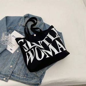 Hua Cheng Large Capacity Letter <b>Canvas</b> <b>Tote</b> Bag Zipper Polyester Lady Spring Summer New Popular Fashion Single Shoulder - Product Image 5