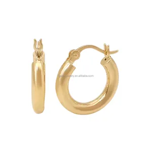 Pendientes de aro para mujer, aretes de oro amarillo auténtico de 18K, joyería fina Popular, regalo para mujer, AU750, novedad