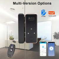 Tuya Wifi App Cerradura de puerta de vidrio Ttlock Ble Cerradura de vidrio inteligente digital Seguridad Código de huella digital Tarjeta sin llave Cerradura de vidrio inteligente