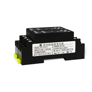 35mm Din Rail Temperature Transmitter PT100 To 4-20mA Converter Thermal Resistance Signal Isolator DC24V Powwer Supply