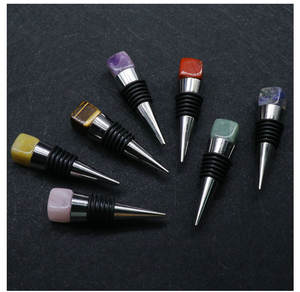 Usine Huiying fournissant des bouchons de vin en cristal pour cadeaux de mariage, bouchons de vin en jaspe rouge, artisanat - Product Image 4