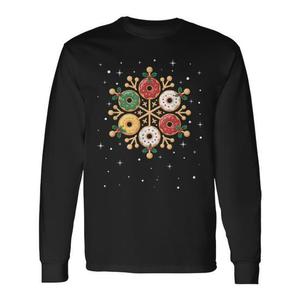 Camiseta Navideña de Manga Larga con Diseño de Copo de Nieve para las Fiestas - Product Image 1