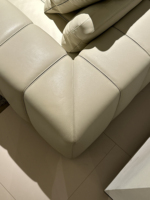 Athen Italienische minimalist ische Klavier tasten Luxus Sofa Beige Leder Couch Schnitts ofa Italien Leders ofa