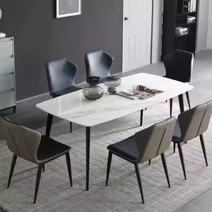 <span class=keywords><strong>Tavolo</strong></span> da Pranzo Moderno e Unico di Forma Rettangolare <span class=keywords><strong>Nero</strong></span> <span class=keywords><strong>con</strong></span> 6 <span class=keywords><strong>Sedie</strong></span>, Set da Pranzo Rettangolare in Offerta - Product Image 3