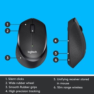 Para <span class=keywords><strong>Logitech</strong></span> <span class=keywords><strong>M330</strong></span> Silent Plus 2,4 GHz Ratón inalámbrico para el hogar/oficina/computadora portátil/PC Electrónica para juegos de ahorro de energía - Product Image 3