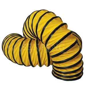 Selang saluran udara ventilasi, panjang 5 Meter Diameter 8 "PVC kuning fleksibel