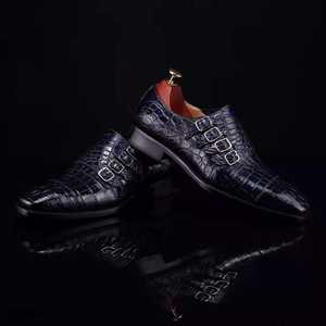 Zapatos de Hombre Personalizados Tipo Mocasín con Diseño de Cocodrilo, Cuero Genuino, Estilo Monk, Zapatos Clásicos para Fiesta - Product Image 2