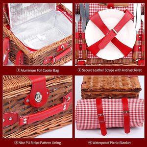 Cesta de mimbre para <span class=keywords><strong>picnic</strong></span> a la venta con cesto de muñecas para <span class=keywords><strong>2</strong></span> <span class=keywords><strong>personas</strong></span> - Product Image 3