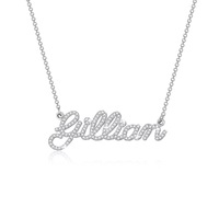 Collier personnalisé en or 18 carats plaqué or avec lettres en moissanite VVS GRA serties pavé, breloques pendentifs DIY en argent 925