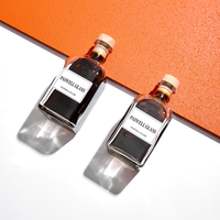 Botellas de Vidrio Cuadradas Vacías de 100ml, 250ml, 300ml, 375ml, 500ml para Vodka, Whisky, Ron - Botella de Vidrio Premium con Tapón