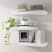 Étagère murale flottante à double niveau en bois et métal, idéale pour les chambres, les salons et les salles de bain – Meilleure vente