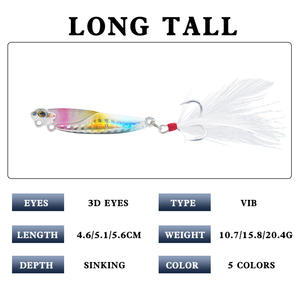 Señuelo Vibrador de Plomo Hundible 4.6 5.1 5.6cm con Anzuelo de Pluma, Cebo para Pez Mandarín, Señuelos de Fondo, Aparejos de Pesca - Product Image 5