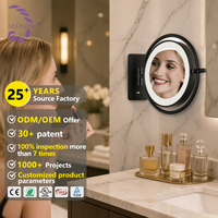 Miroir grossissant mural flexible à double face au design populaire, miroir de maquillage LED pour salle de bain d'hôtel