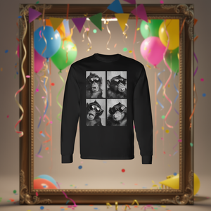 Camiseta de manga larga con diseño de monos lindos con gafas de sol Photo Booth - Product Image 3