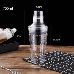 ชุดเชคเกอร์ค็อกเทลมาร์ตินี่มาร์ตาทำจากแก้วเครื่องมือบาร์พลาสติก - Product Image 5