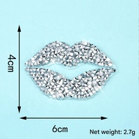 Patchs thermocollants à strass effet lèvres argentées brillantes pour vêtements et chaussures – Vente chaude