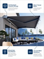 Auvent en aluminium économique et luxueux pour piscine et balcon, installation facile, télécommande, protection solaire intelligente, imperméable