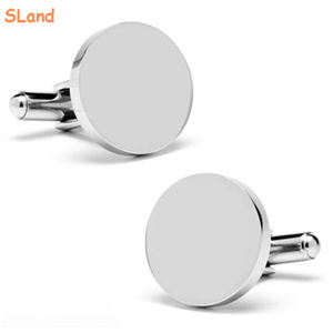 SLand commercio all'ingrosso Dei Monili lucido e Spazzolato Argento/Oro/Nero/oro Ros Rotonda 316L in acciaio inox gemelli blanks per Gli Uomini - Product Image 5